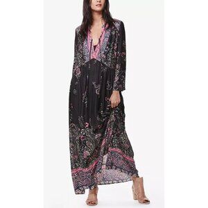 Free People Maxi Dress Women's XS If You Only Knew Floral Pink BOHO Gypsy Hippie